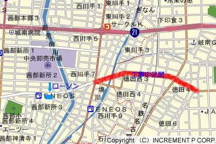 ローソン岐阜茜部新所店周辺の地図