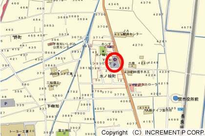 デイリ−ヤマザキ関下有知店の地図の写真