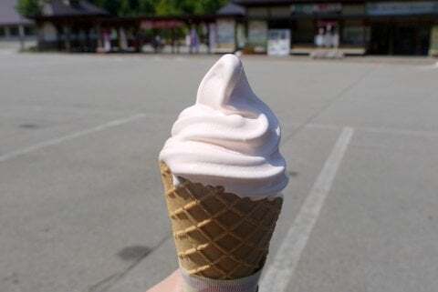 道の駅 桜の郷 荘川 の桜ソフトクリームを食べてみました コラム更新日記