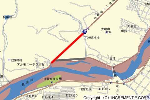 小島山トンネルの開通区間の写真
