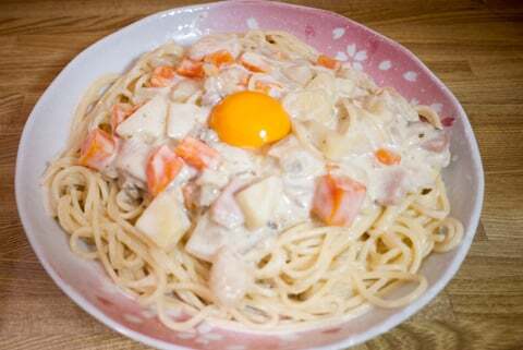 クリームパスタの写真