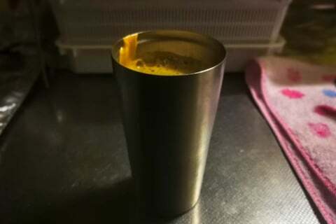 ホットコーヒーも持参の写真