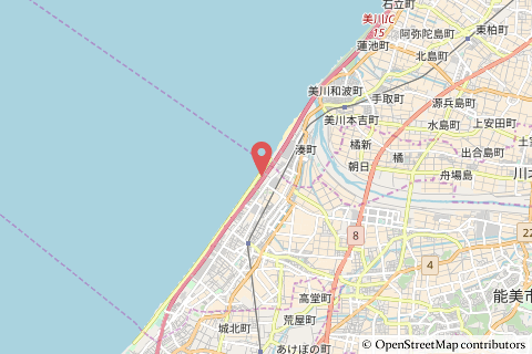 北陸道(E8)能美根上スマートインターチェンジの地図の写真