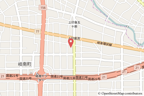 ドラッグユタカ岐南上印食店の地図の写真