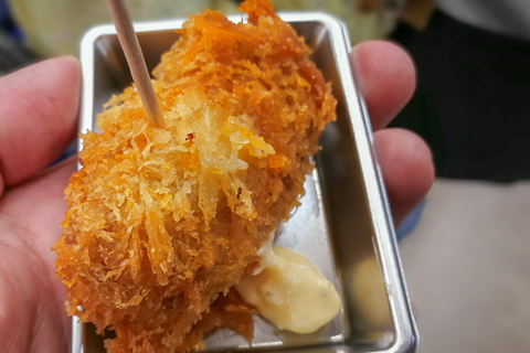 カキフライの試食の写真