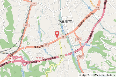 中津川手賀野北店の地図の写真