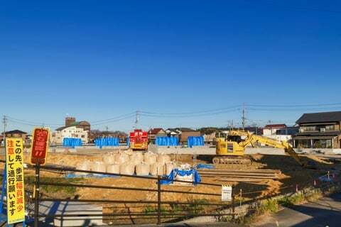 埋め立て工事の写真