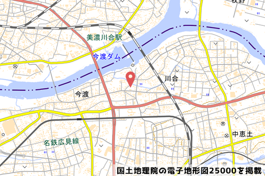 可児今渡大東店の地図の写真