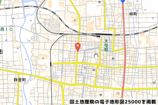 ローソン大垣番組町店の地図の写真