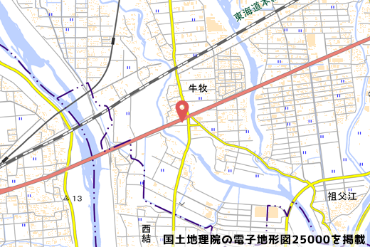 ゲンキー牛牧店の地図の写真