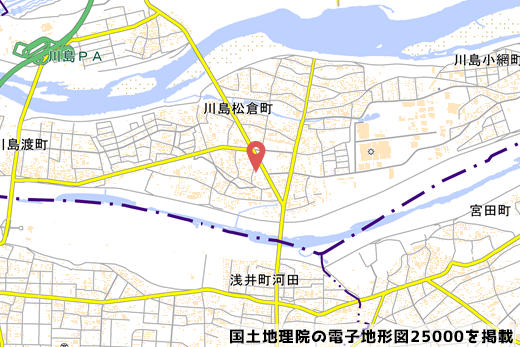 ゲンキー川島河田店の地図の写真