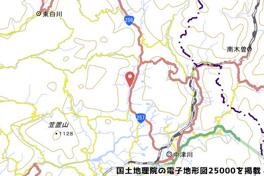 セブンイレブン中津川福岡店の地図の写真
