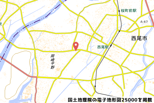 マックスバリュ西尾新在家店の地図の写真