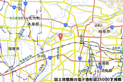 岐阜鏡島大橋南の地図の写真
