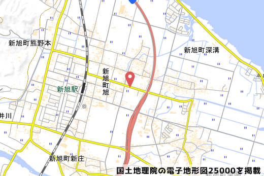 ゲンキー 新旭店の予定地周辺の地図の写真