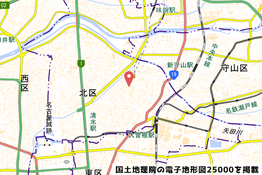(仮称)イオンスタイル上飯田の地図の写真