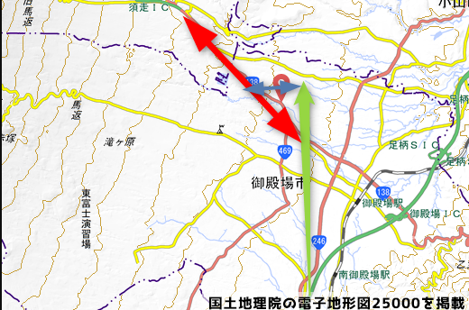 開通区間の地図の写真