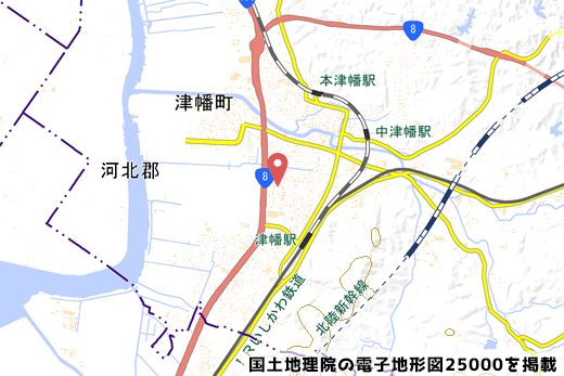バロー津幡店の予定地地図の写真