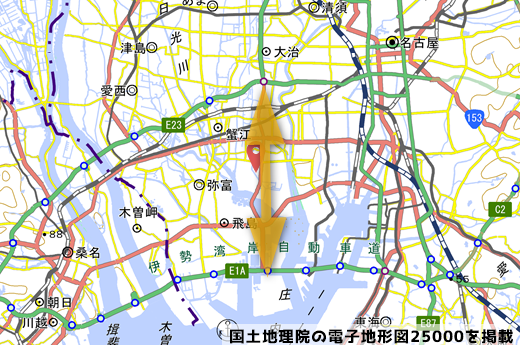 今回の開通区間(名古屋西〜飛島JCT)の写真