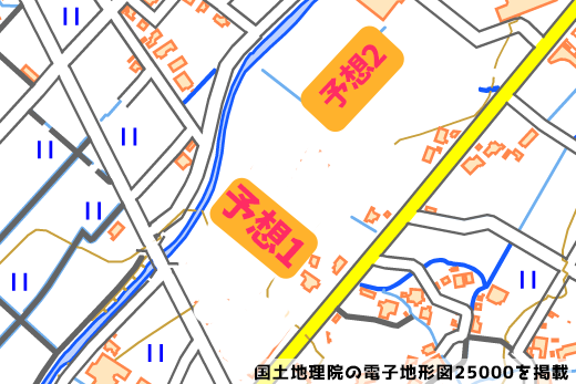 予想の地図の写真