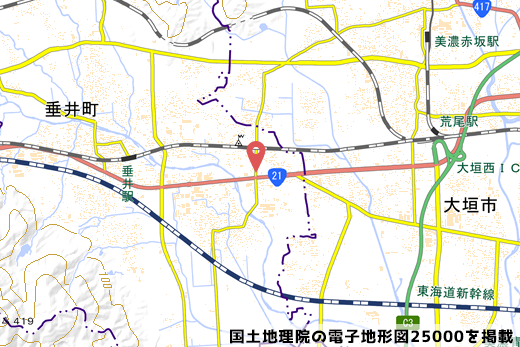 バロー垂井店の地図の写真