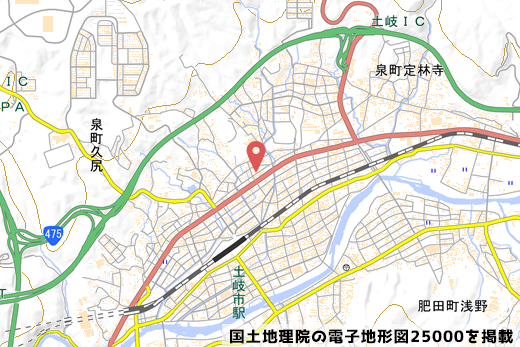 Vドラッグ土岐泉店予定地の地図の写真