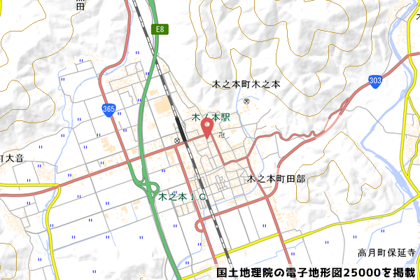 木之本宿の地図の写真
