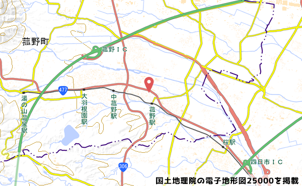 Ichigokan+PLUS 菰野店の位置の写真
