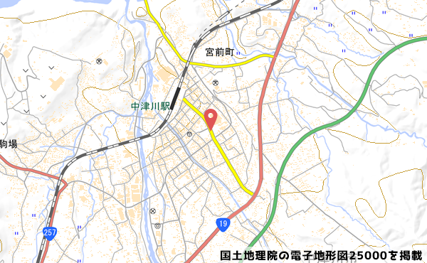 ルビットタウン中津川の位置の写真