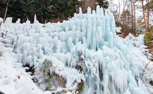 氷瀑を真横からの写真