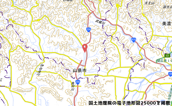 ファミリーマート山県東深瀬店の位置の写真
