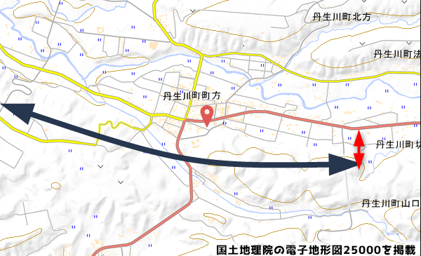 ゲンキー予定地と中部縦貫自動車道のルートの写真