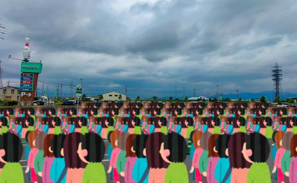 オープン時の混み具合の写真