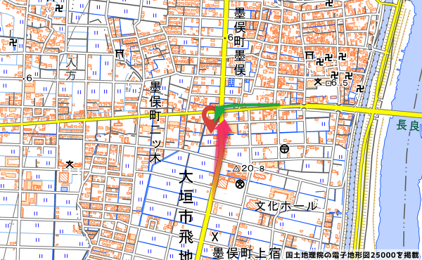 左折入店の地図の写真
