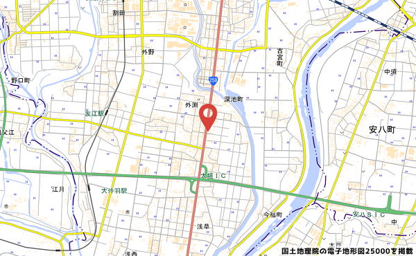大垣島里店(仮)予定地の地図の写真