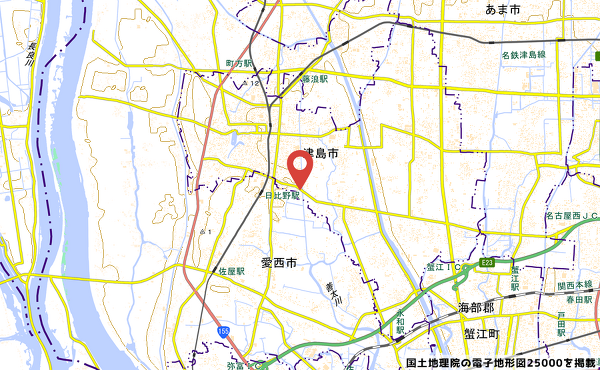 (仮称)カネスエ津島愛宕店予定地の地図の写真
