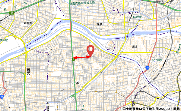 八百鮮名古屋北店の位置の写真