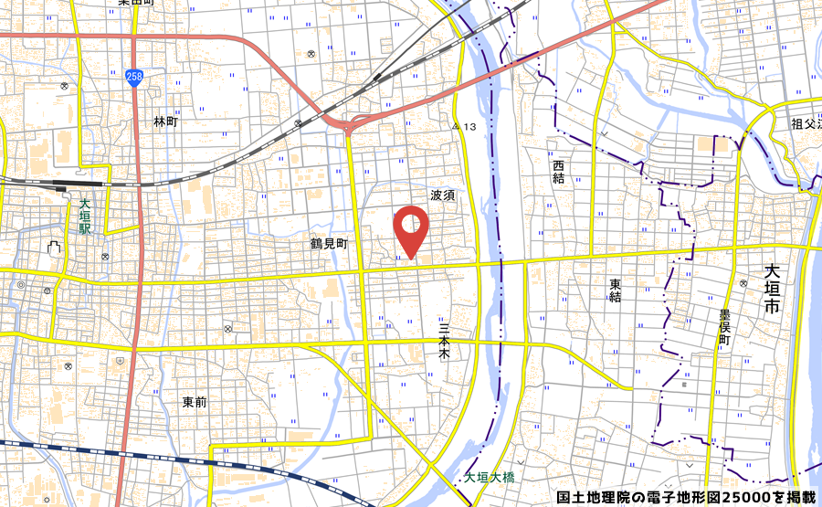 シャトレーゼ大垣万石店の地図の写真