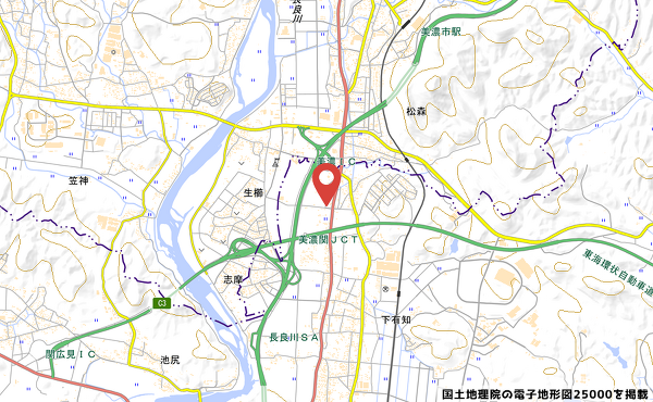 関下有知店の地図の写真