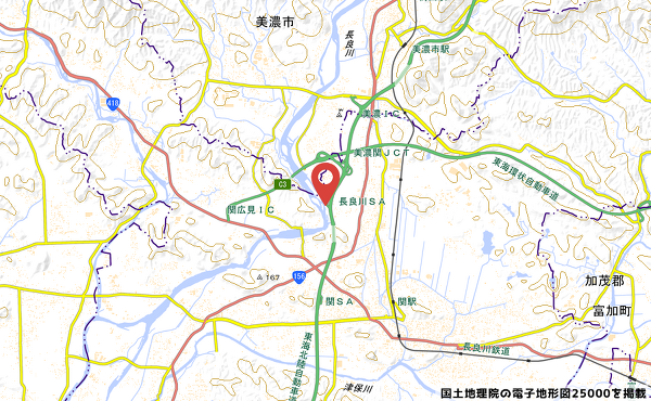 長良川サービスエリアの地図の写真