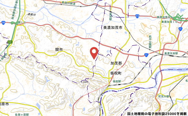ファミリーマート関市西田原店の地図の写真