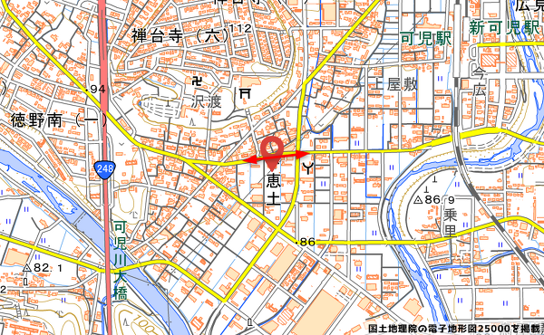 店舗の位置の写真